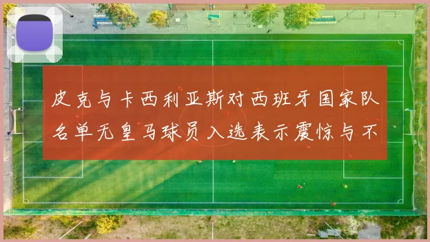 皮克与卡西利亚斯对西班牙国家队名单无皇马球员入选表示震惊与不解